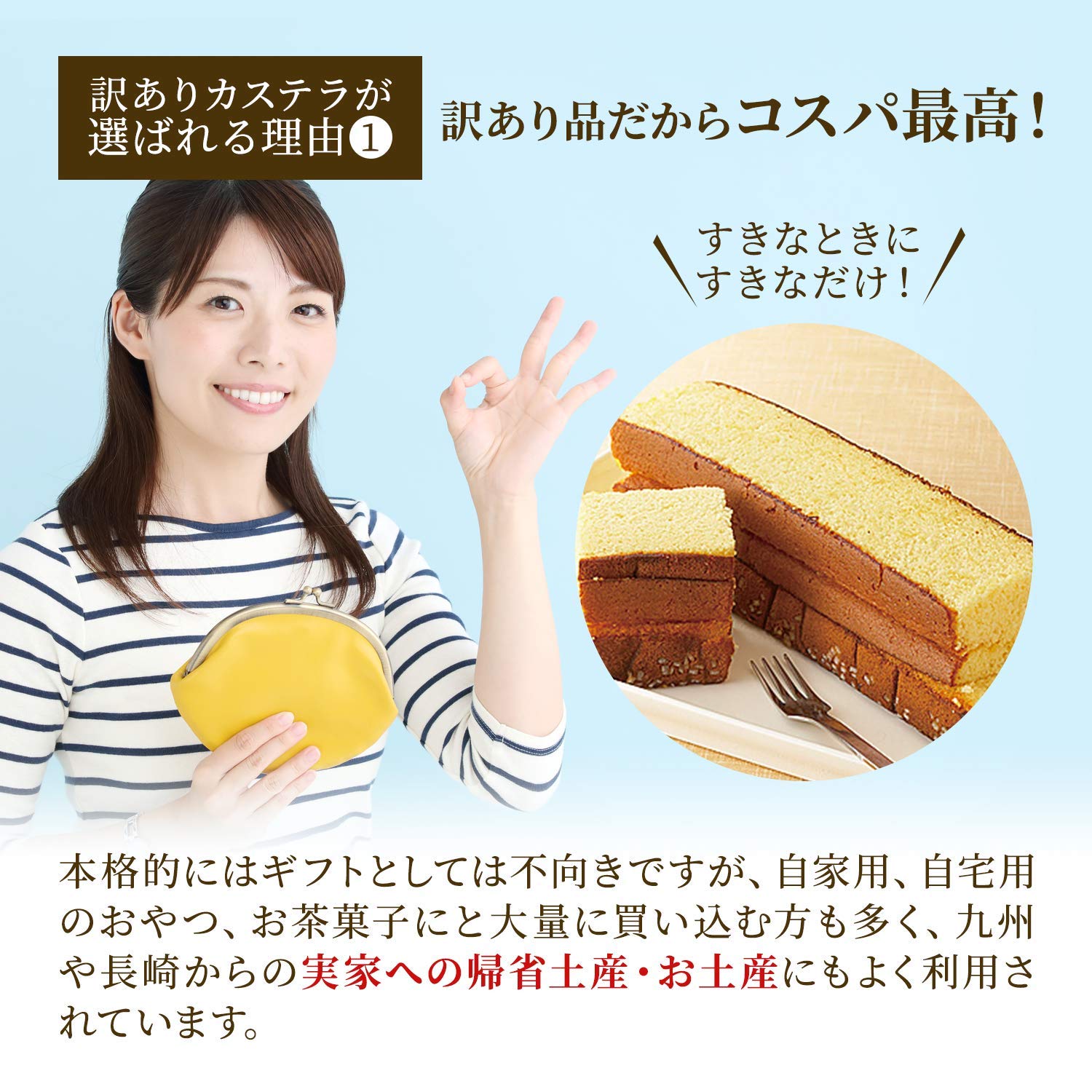 Amazon.co.jp: 訳あり 長崎心泉堂 カステラ 切り落とし お徳用 抹茶味